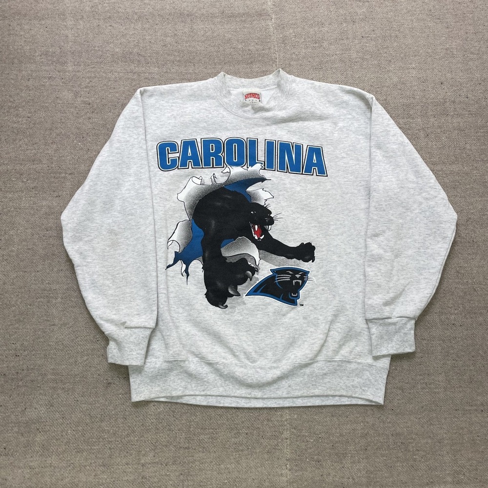 Vintage Carolina Panthers‎ sweatshirt mens Large Gray 1990s nutmeg USA NFL